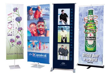 Custom branded banner stands produced for La Varieta clients